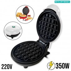 Máquina de Waffle Grill Panqueca Elétrica Prática ST-257 Starmega - Branca